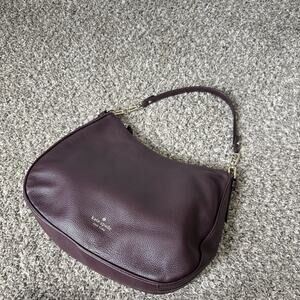 Kate Spade Mulberry Street Vivian Dark Purple Pebble Leather Shoulder Purse Bag
